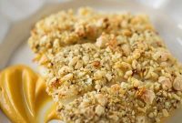 Nutty Almond Crusted Halibut Bake