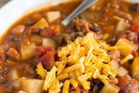 Hearty Chorizo Potato and Double Bean Crockpot Chili