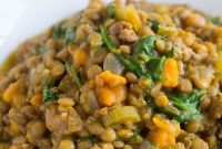 Slow Cooker Fiery Sausage and Lentil Comfort