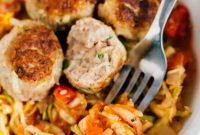 Savory Turkey Zucchini Meatballs and Fresh Zucchini Noodles