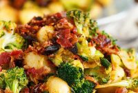 25-Minute Crispy Bacon Gnocchi with Roasted Broccoli & Shaved Brussels