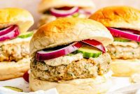 Mediterranean Turkey Spinach Feta Burgers