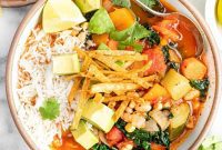 Zesty Mexican Veggie Bean Tortilla Soup