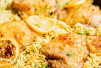 Zesty Lemon Garlic Chicken Orzo Skillet