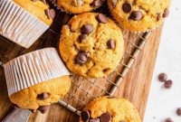 Tahini Swirl Banana Chocolate Chip Muffins