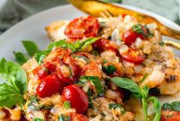Skillet Roasted Garlic Tomato Basil Chicken