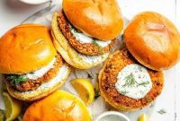 Crispy Air Fryer Salmon Burgers