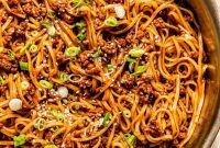 Sticky Mongolian Beef Noodles