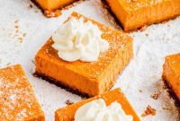 Autumn Spiced Maple Pumpkin Cheesecake Bars