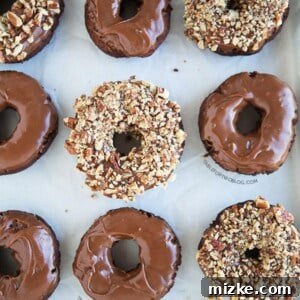 Chocolate chocolate donuts ready to be served