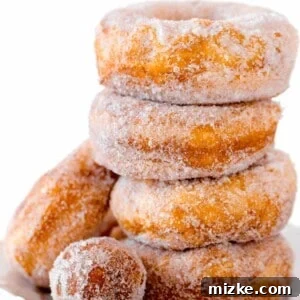 a stack of 4 biscuit donuts with a donut hole in front