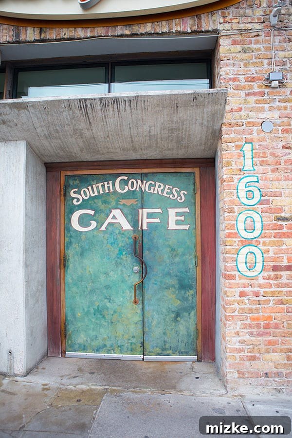South Congress Cafe: Brunch Destination The inviting exterior of South Congress Cafe, a popular brunch spot in Austin.