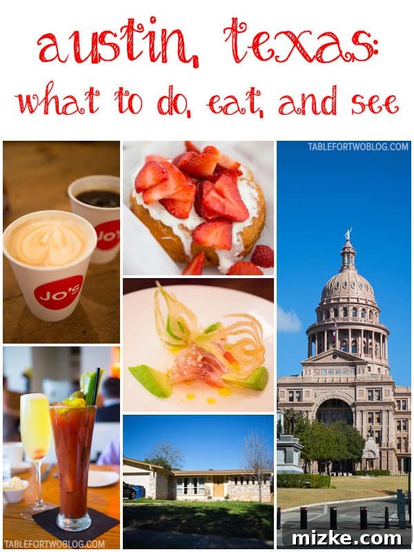 Explore Savor Discover Austin Texas Part 1 2 A vibrant and energetic overview of Austin, Texas, inviting travelers to explore.