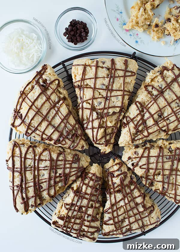 These chocolate coconut scones are great to have in the mornings with your cup of coffee or tea!