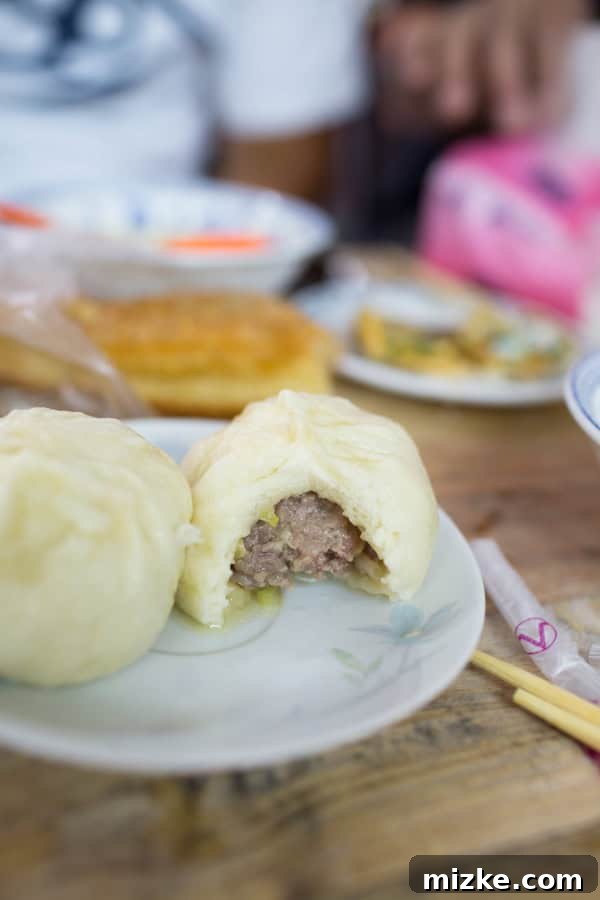 Steamed pork buns, a staple of Taiwanese breakfast
