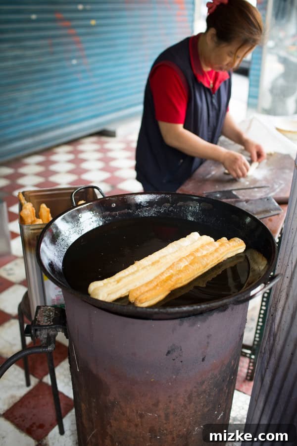 Crispy golden-brown oil sticks (Youtiao), a popular Taiwanese fried dough