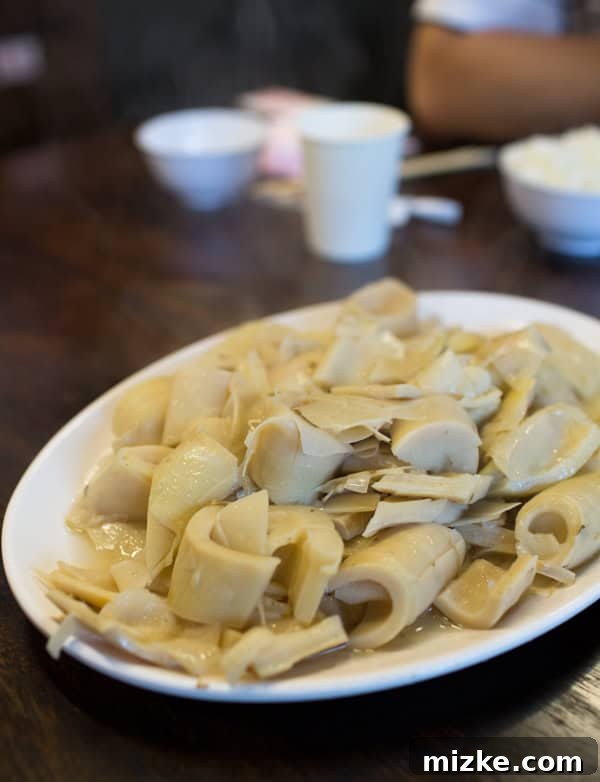 Enjoying Fresh Bamboo in Taiwan Fresh Bamboo Dish, a Taiwanese Delicacy