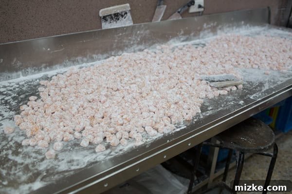 Traditional Mochi Preparation in Shenkeng Handmaking Sweet Potato Mochi for Shaved Ice