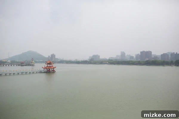 Kaohsiung: Taiwan's Vibrant Southern Hub 7 Panoramic view of Lotus Lake in Kaohsiung, Taiwan, with surrounding temples and serene waters