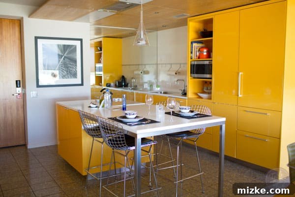 Modern, minimalist kitchen in a Hotel Valley Ho luxury suite