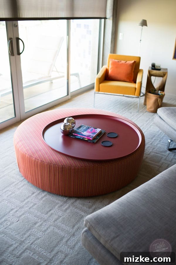 Stylish seating arrangement in a Hotel Valley Ho guest room