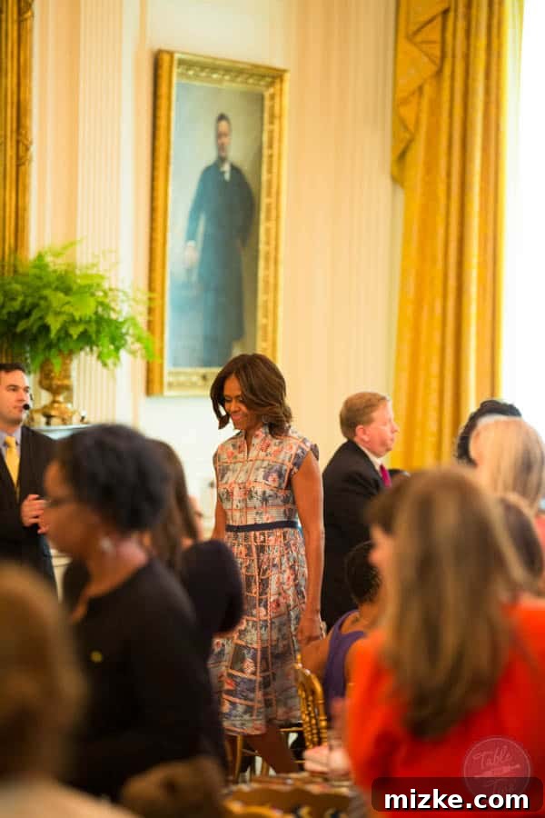 2014 White House Junior State Dinner 13 First Lady Michelle Obama approaching podium
