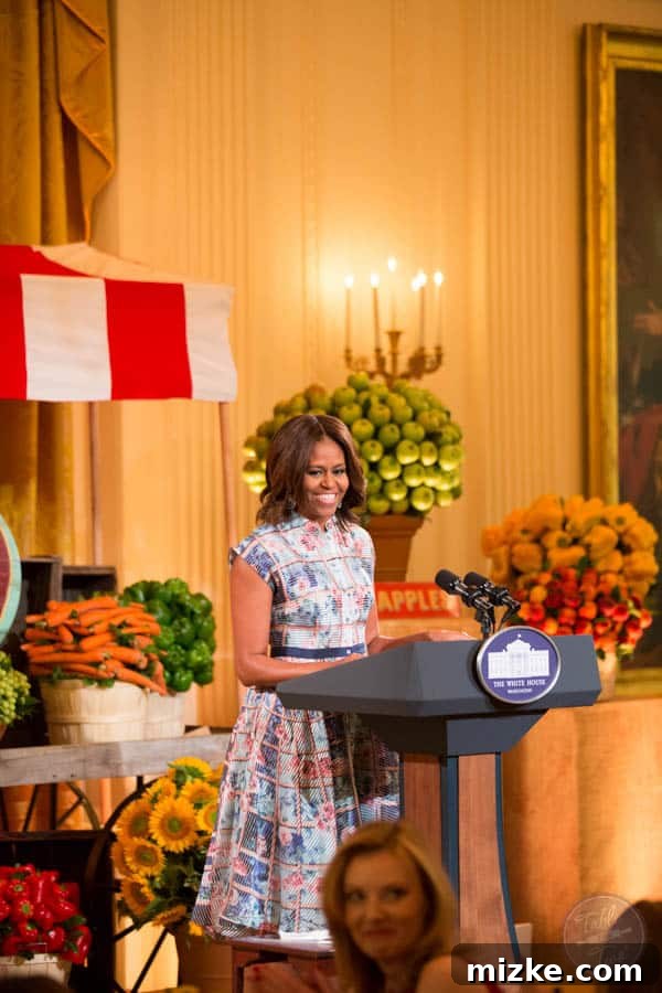 2014 White House Junior State Dinner 19 Michelle Obama's reaction to Braeden Mannering's speech