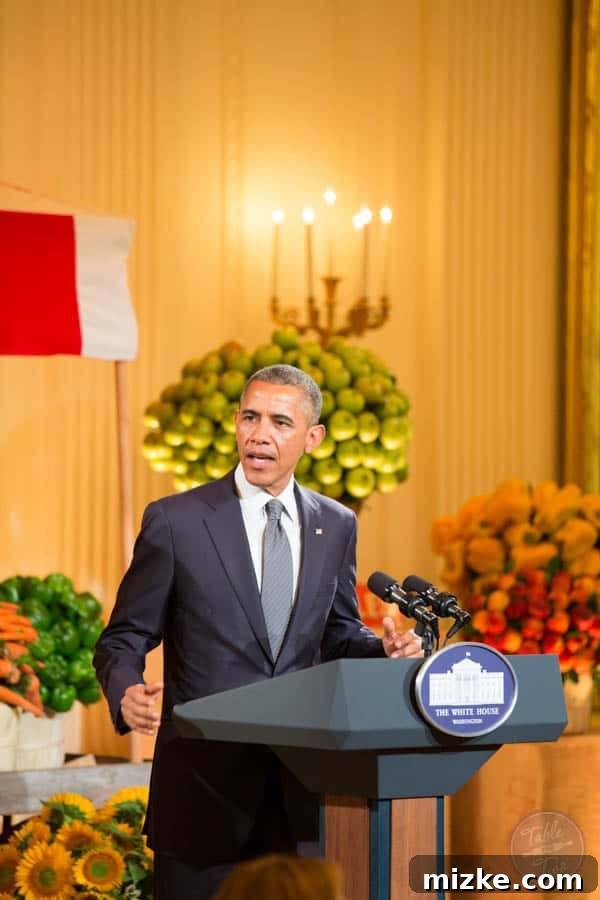 2014 White House Junior State Dinner 21 President Obama interacting with children