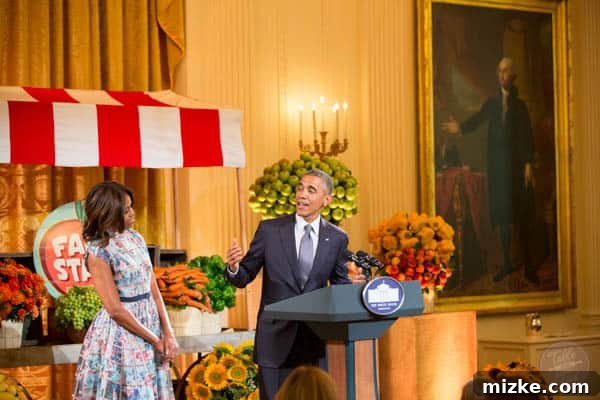 2014 White House Junior State Dinner 26 Candid moment between the Obamas