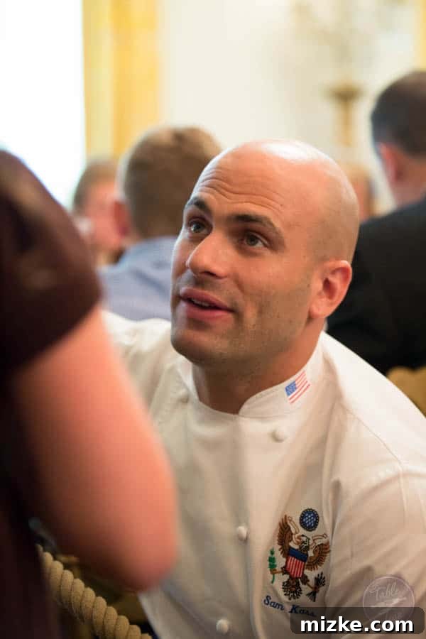 2014 White House Junior State Dinner 33 Sam Kass being interviewed by a junior reporter