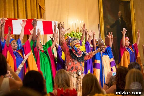 2014 White House Junior State Dinner 39 The Lion King performers on stage