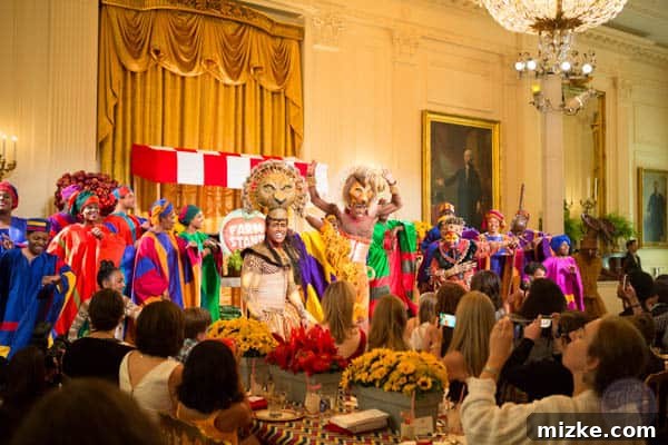 2014 White House Junior State Dinner 42 Children reacting to The Lion King show