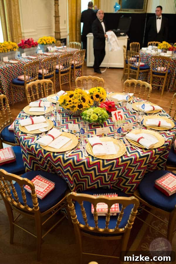 2014 White House Junior State Dinner 8 Overview of the Dining Room before the event