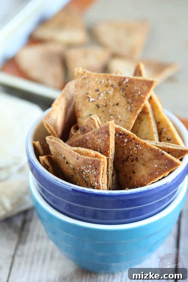 Flavorful Homemade Pita Crisps 3 Homemade seasoned pita chips are so easy to make and perfect to pair with your favorite dip and favorite game on TV!