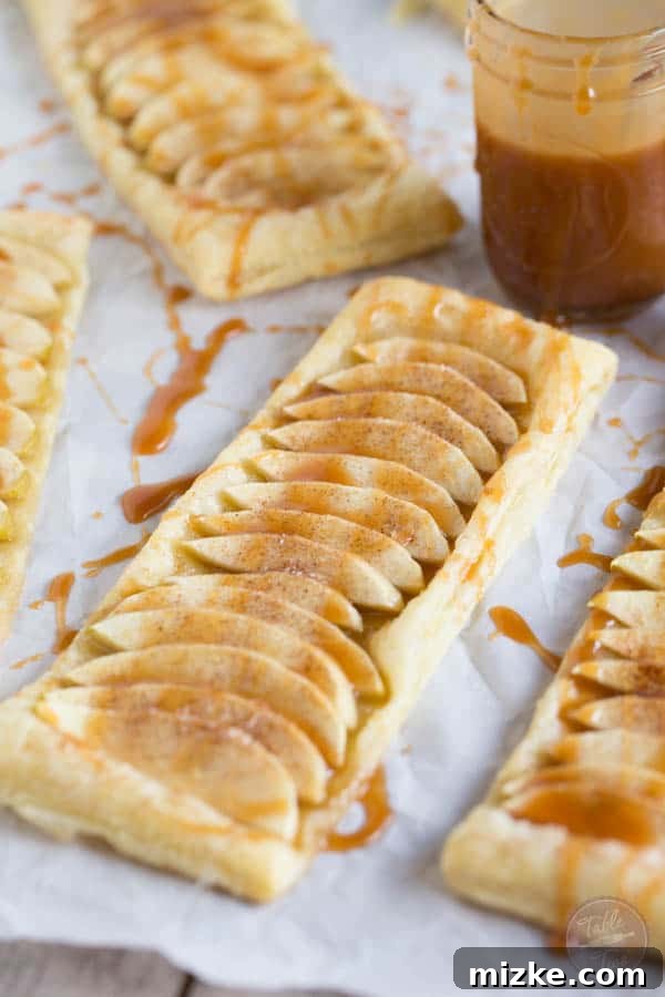 Sea Salt Caramel Apple Tarts 4 Another perspective of the salted caramel apple tarts, highlighting their rustic charm and ease of preparation.