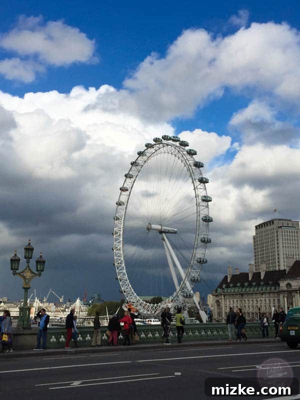 London: A Tourist's Delight 16 London Eye under cloudy skies
