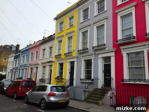 London: A Tourist's Delight 29 Colorful houses in Notting Hill, London