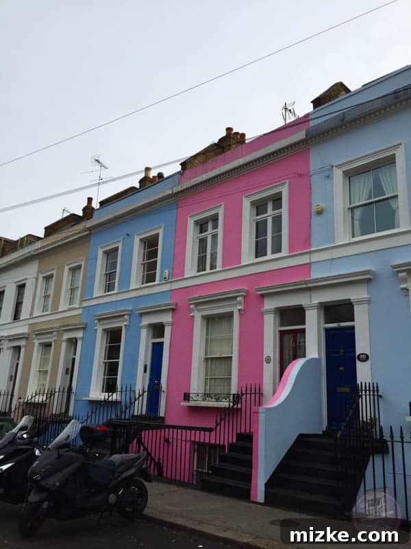 London: A Tourist's Delight 30 Street scene with vibrant house colors in Notting Hill
