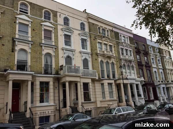 London: A Tourist's Delight 33 More colorful houses lining a Notting Hill street