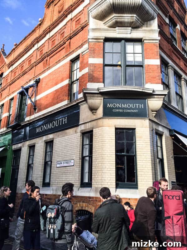 Monmouth Coffee: A Must-Try in London Monmouth Coffee at Borough Market - A bustling queue for fresh coffee