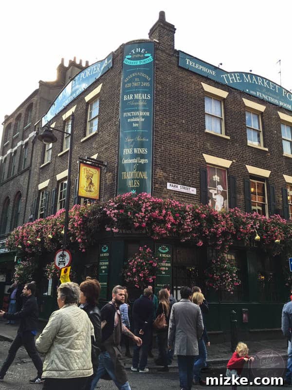 Floral Adorned London Building A charming London building adorned with beautiful floral decorations