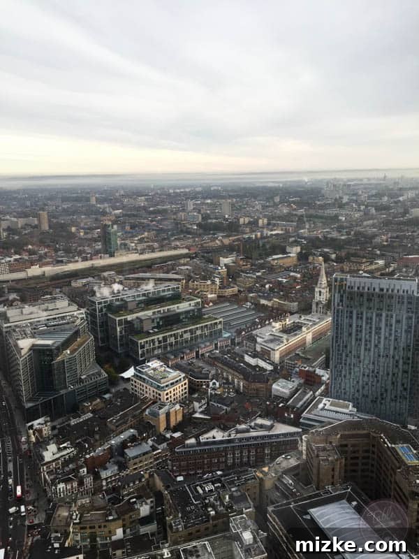 London Skyline from Duck and Waffle Panoramic view of London from Duck and Waffle, showing city skyline and landmarks