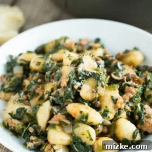 Spicy Sausage, Spinach, and Mushroom Gnocchi