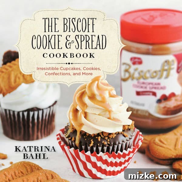 Caramelized Cookie Butter Swirl Brownies 4 The vibrant cover of 'The Biscoff Cookie and Spread Cookbook,' featuring an array of tempting desserts made with Biscoff, inviting readers to explore its versatility.