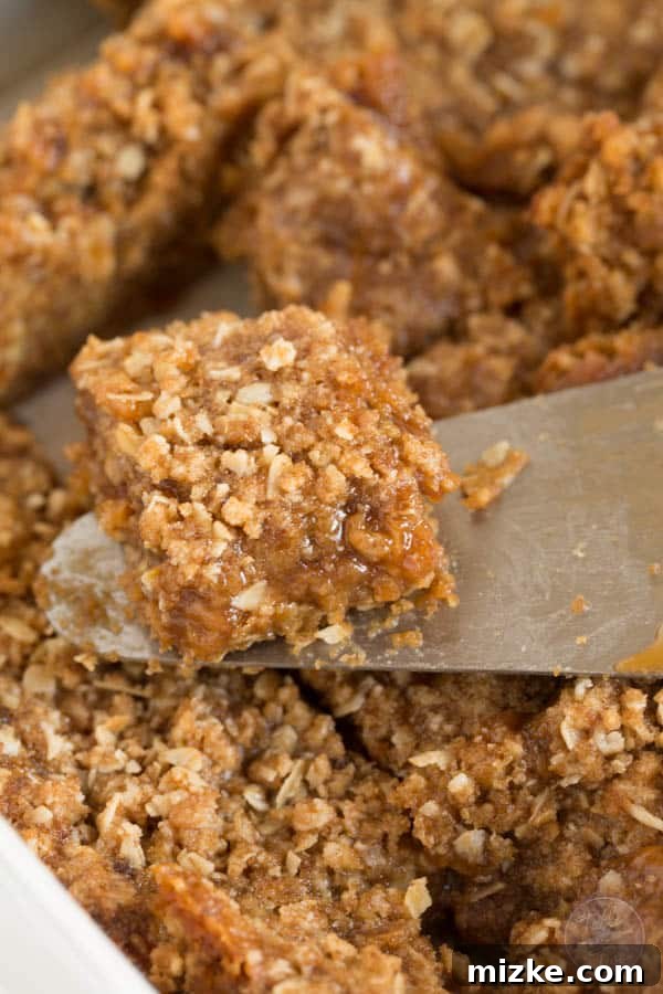 Salted Caramel Apple Butter Delights 4 Finished apple butter salted caramel bars cut into squares, ready to be served.
