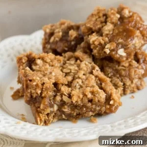 Delicious Apple Butter Salted Caramel Bars, a perfect treat.