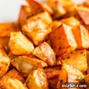 up close image of roasted potatoes and their crispy exterior