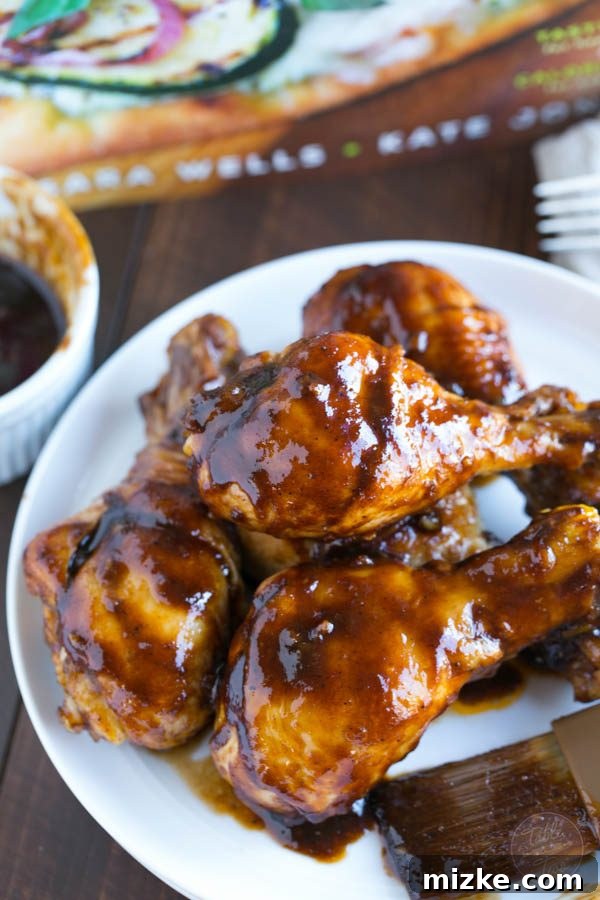 Glazed Honey Balsamic Drumsticks 5 Close-up of a juicy Honey Balsamic Drumstick, showcasing its rich color and tender texture, ideal for healthy eating.