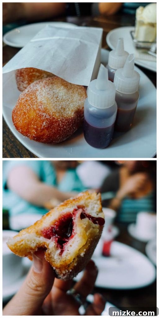Chicago Dining Uncovered 21 Warm donuts with choice of fillings: jelly, caramel, or chocolate at Siena Tavern