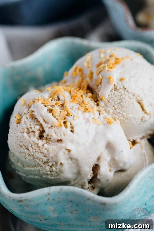 Creamy Coconut Coffee Bliss 4 This paleo-friendly coffee coconut milk ice cream is a dream! You'll want to whip up a batch and have a couple scoops before it disappears!
